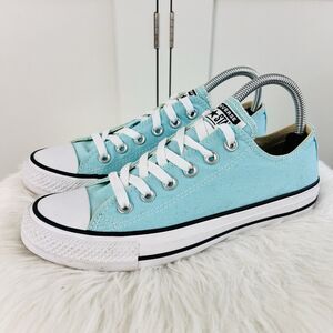 Converse Chuck Taylor Turquoise Blue Low Top Lace up Sneakers Womens Size 8